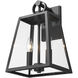 Lautner 2 Light 14.63 inch Natural Black Outdoor Wall Light